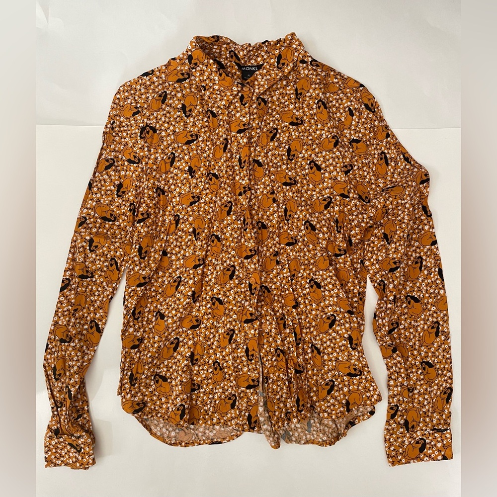 Monki Mustard Floral Shirt